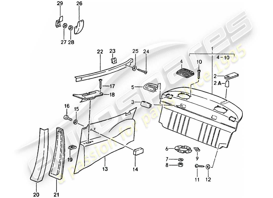porsche 1993 (964) interior equipment parts diagram