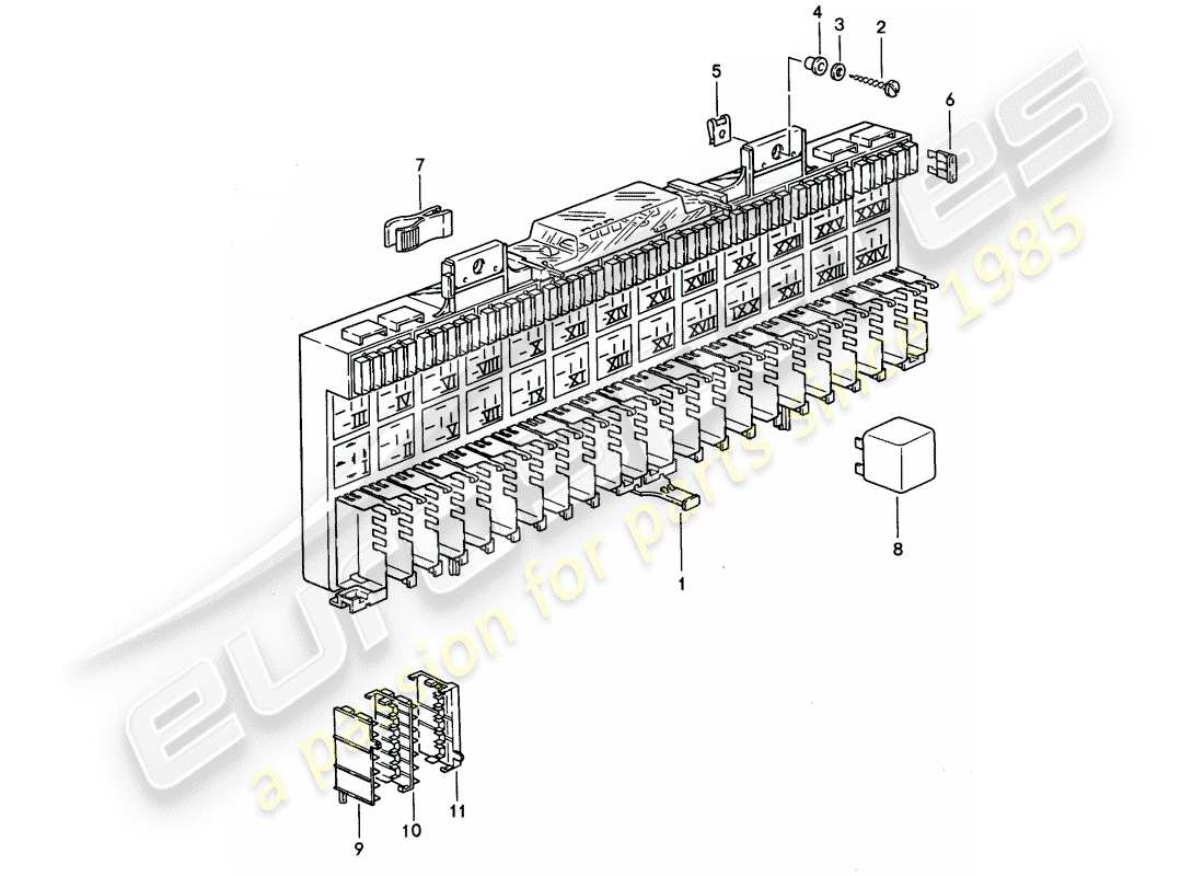 porsche 1987 (928) fuse box/relay plate - relay - fuse parts diagram