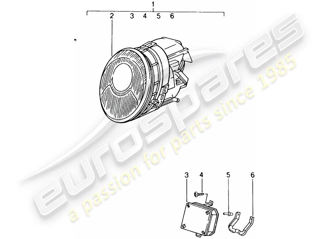porsche 1992 (tequipment) headlamp parts diagram