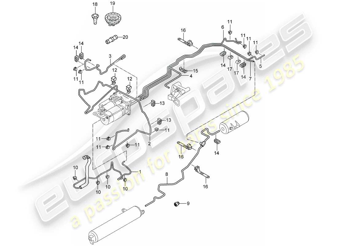 porsche 2006 (cayenne e1 9pa) adaptive suspension part diagram