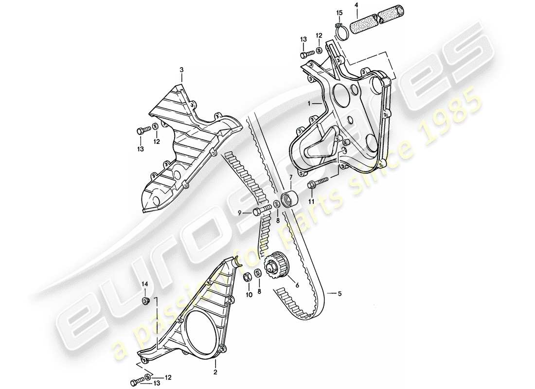 porsche 1987 (924s) camshaft - driving mechanism - d >> - mj 1986 part diagram