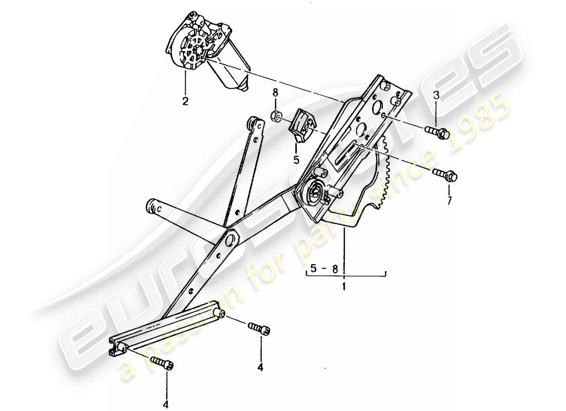 porsche 1997 (993) window regulator - electric part diagram