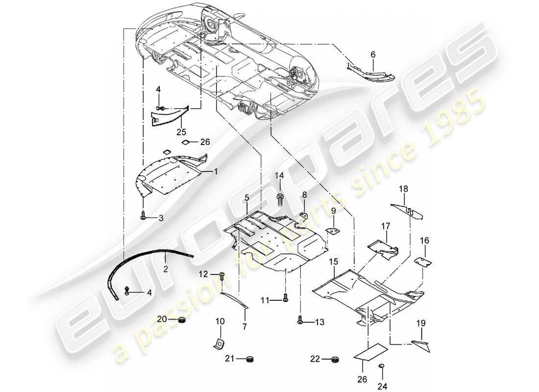 porsche 2006 (carrera gt) underbody part diagram