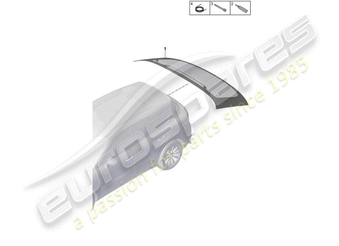 porsche 2020 (cayenne e3 9ya/9yb) rear window coupe part diagram