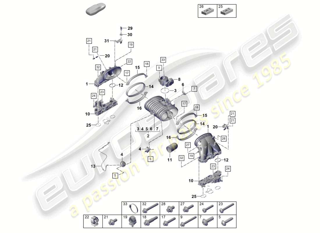 porsche 2019 (718 boxster spyder) intake air distributor throttle valve part diagram