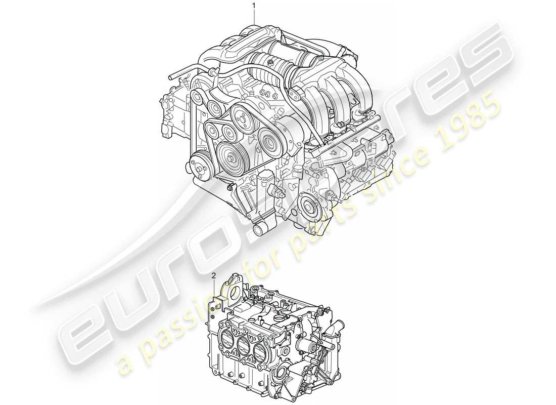 porsche 2001 (986 boxster) replacement engine without: clutch plate tiptronic without: flywheel manual gearbox without: compressor parts diagram