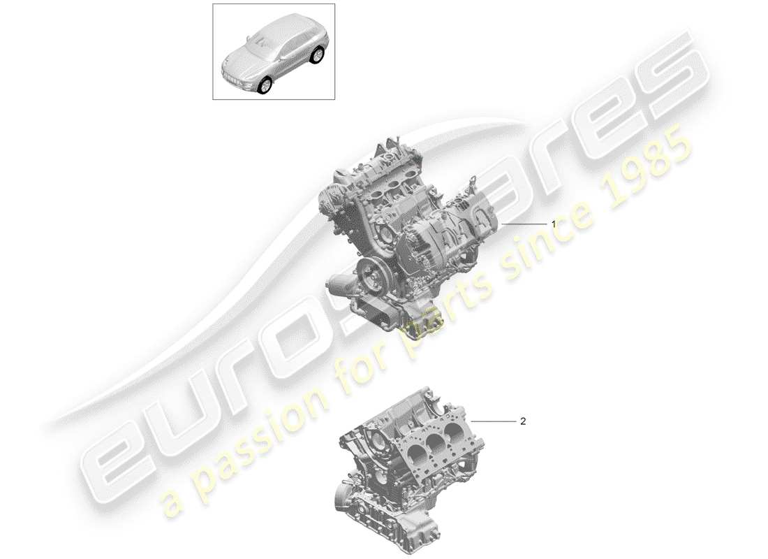 porsche 2018 (macan) base engine short block part diagram