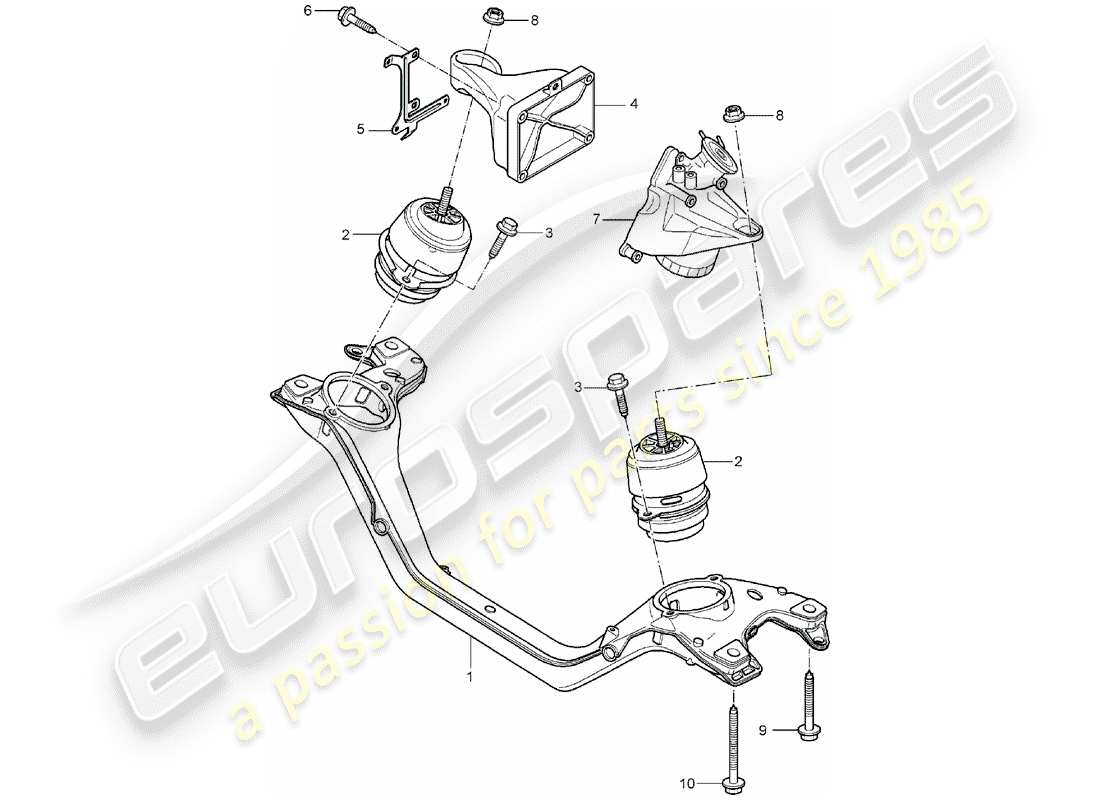 porsche 2006 (cayenne e1 9pa) engine lifting tackle lower d - mj 2004>> part diagram