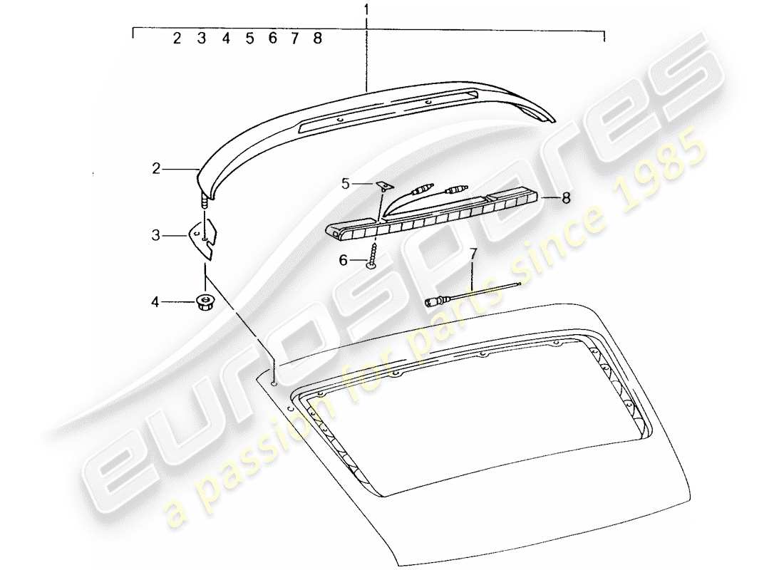 porsche 2007 (tequipment) additional brake light parts diagram