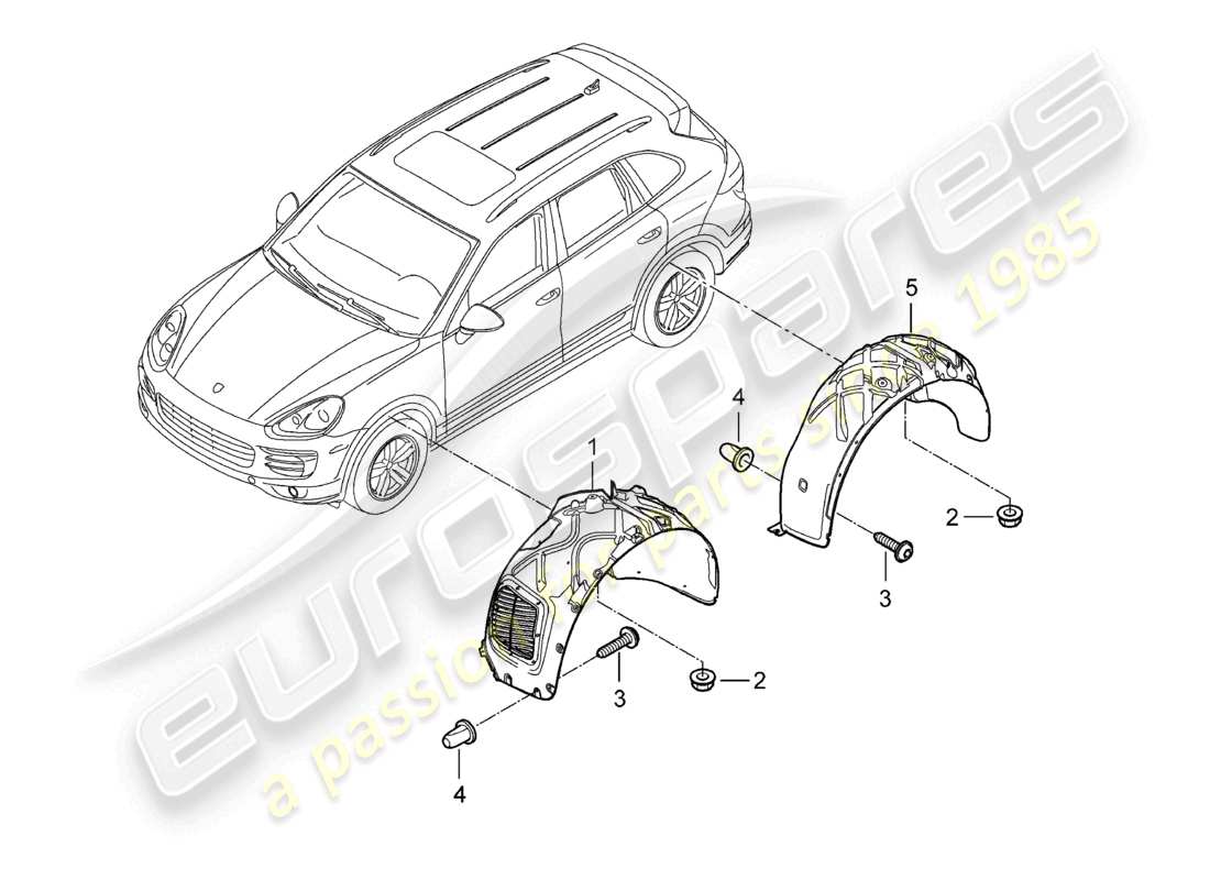 porsche 2018 (cayenne e2 92a) trim wheel housing 2. generation d - mj 2015>> part diagram