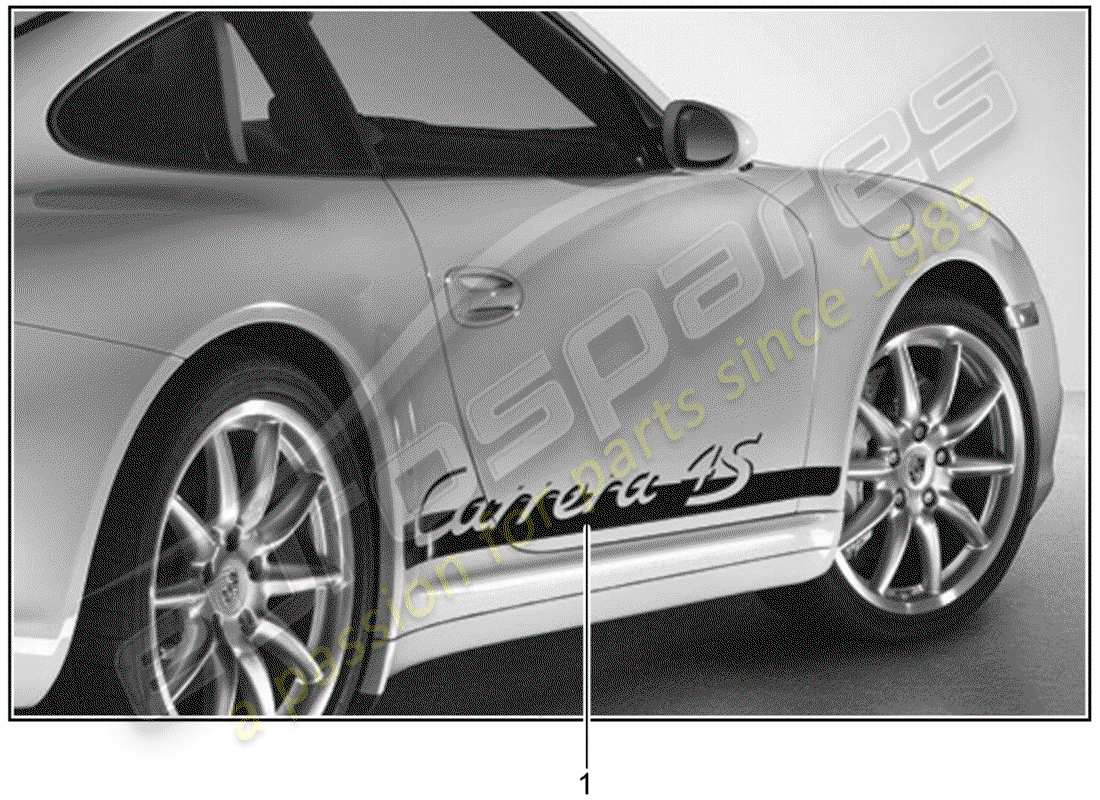 porsche 1994 (tequipment) trim foil part diagram