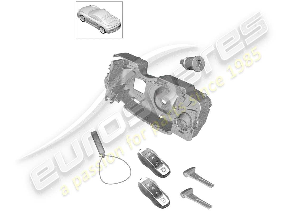 porsche 2016 (981 cayman gt4) repair set 1 set of lock cylinders part diagram