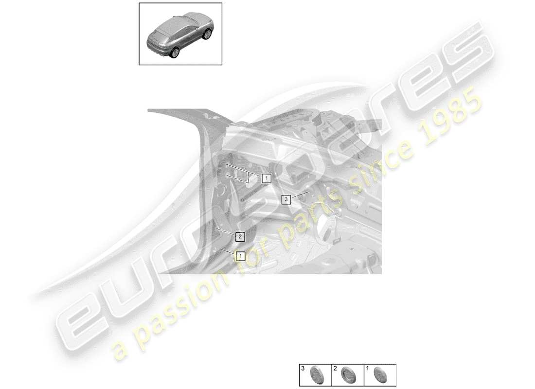 porsche 2020 (macan) bungs inner firewall parts diagram