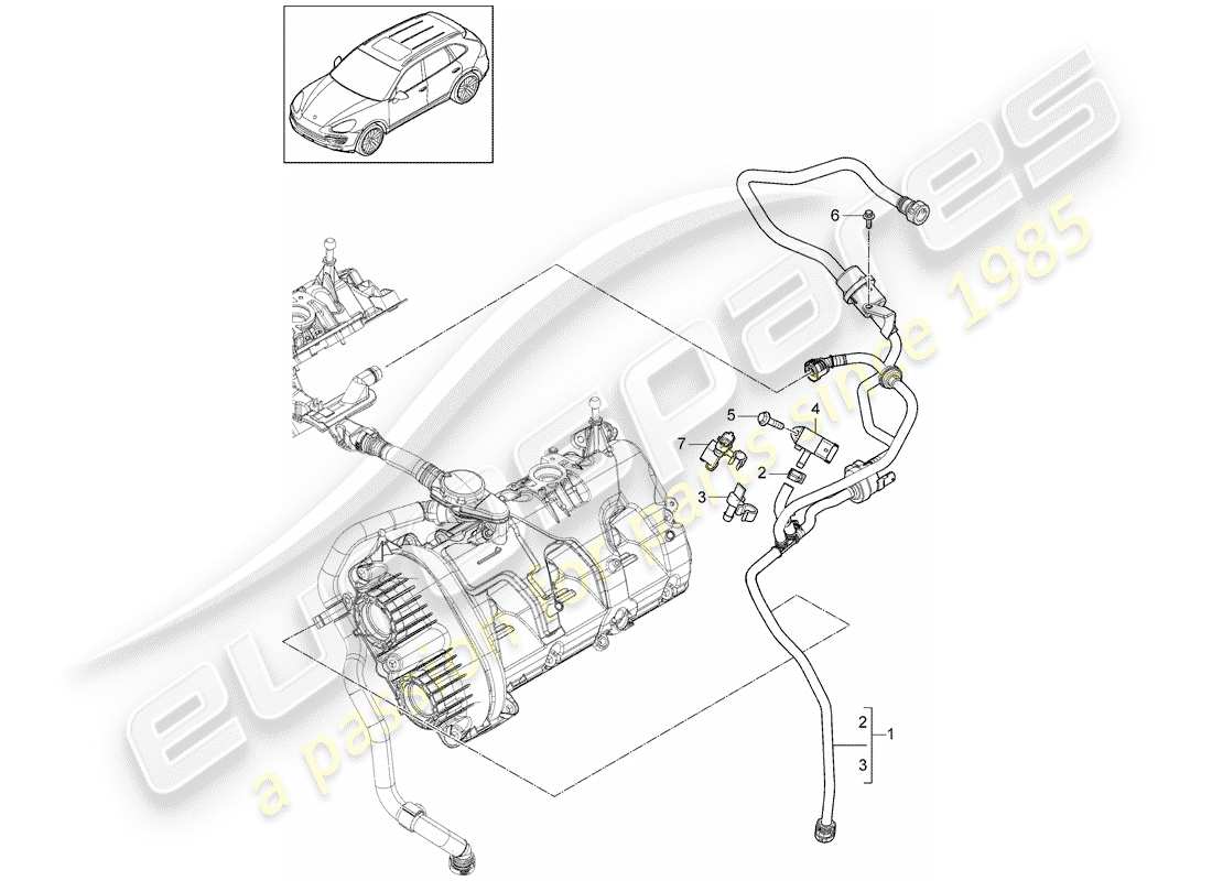 porsche 2017 (cayenne e2 92a) ventilation for fuel tank part diagram