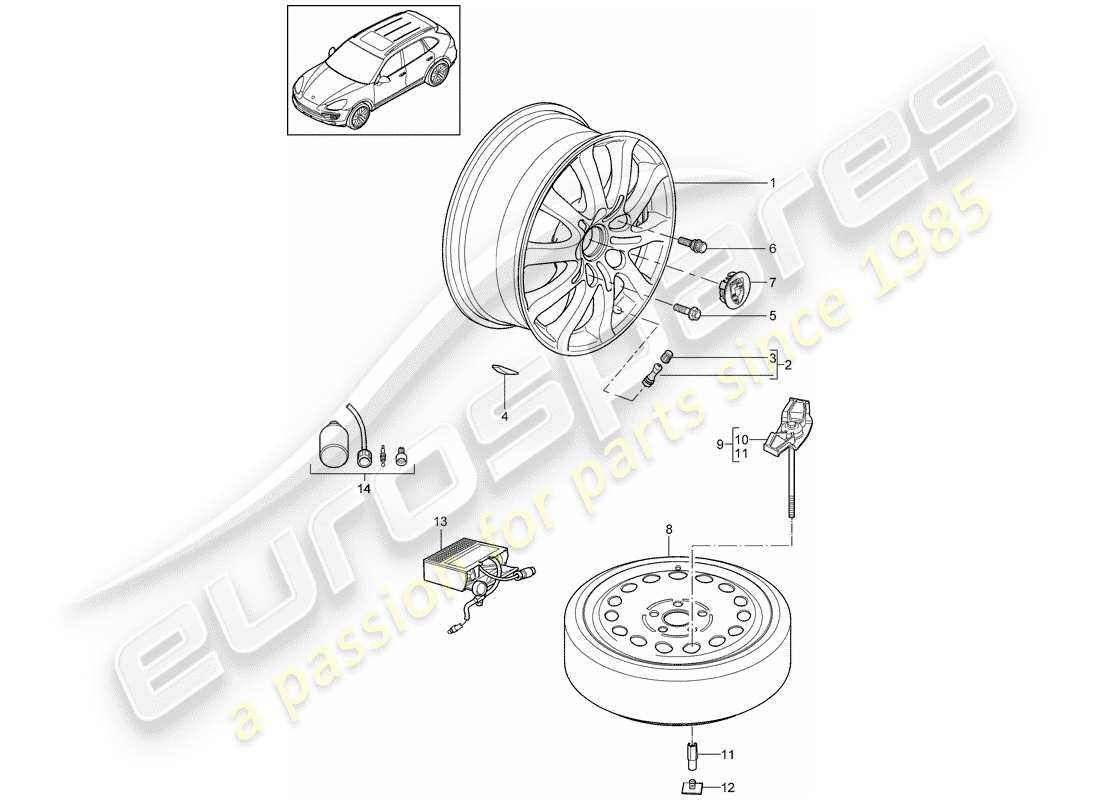 porsche 2018 (cayenne e2 92a) wheels/tyres d - mj 2015>> part diagram