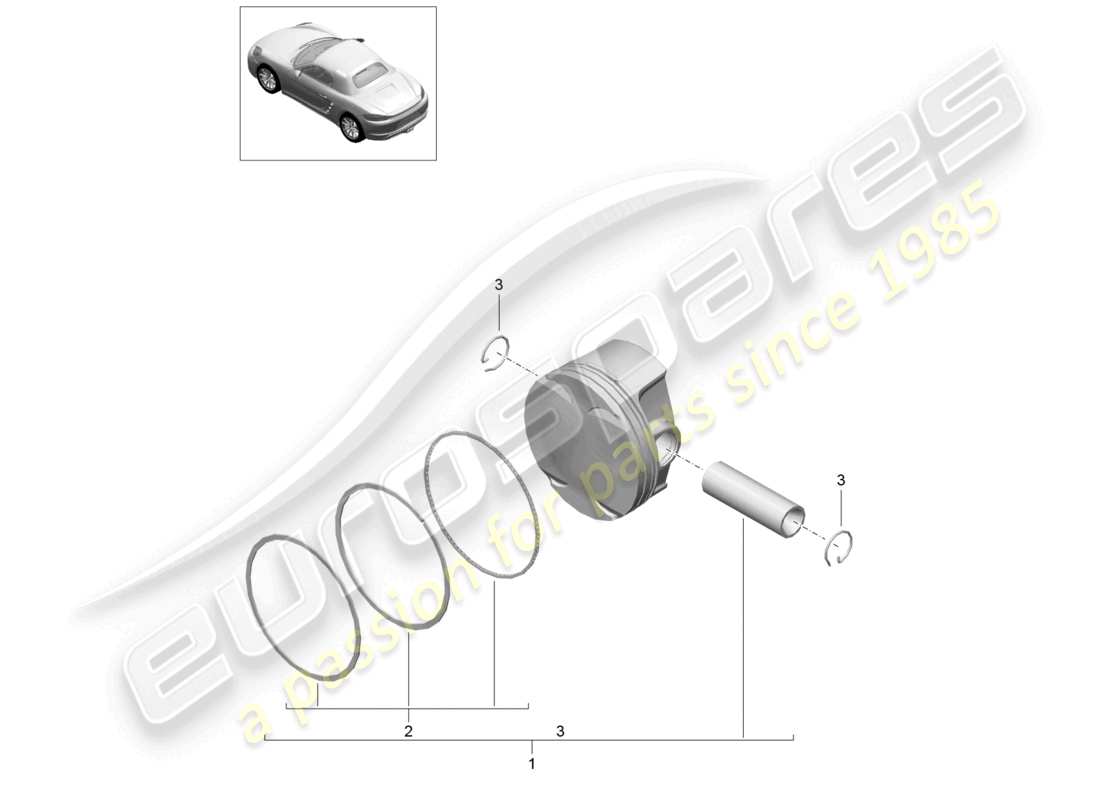 porsche 2017 (718 boxster) piston parts diagram