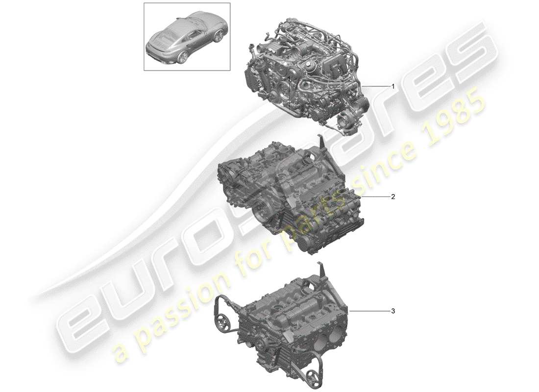 porsche 2016 (991-1 turbo) replacement engine but without: clutch plate - pdk - gearbox but without: flywheel manual gearbox included compressor air conditioning exhaust gas turbocharger part diagram