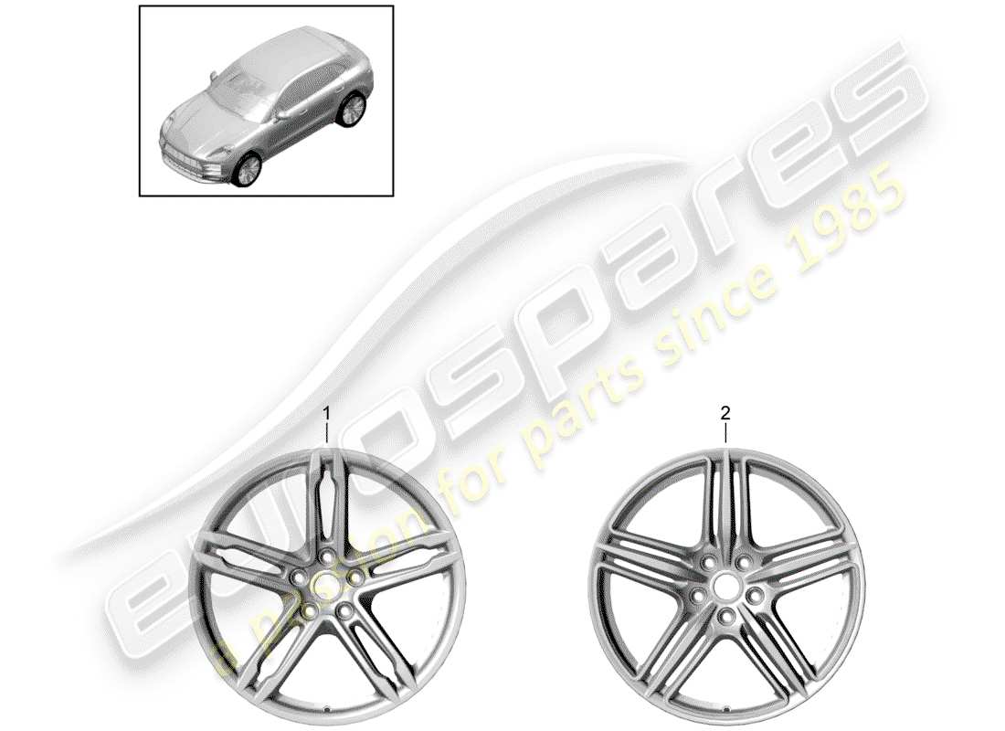 porsche 2019 (macan) alloy wheel 20 part diagram