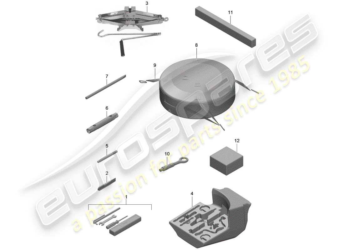 porsche 2016 (991-1 turbo) tool jack part diagram