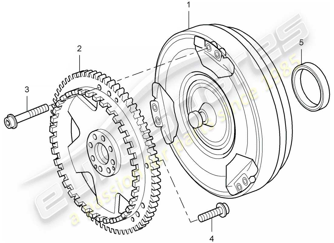 porsche 2004 (cayenne e1 9pa) tiptronic converter clutch plate parts diagram