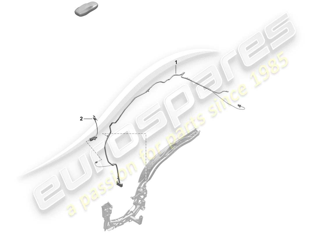 porsche 2019 (718 boxster spyder) convertible top wire set part diagram