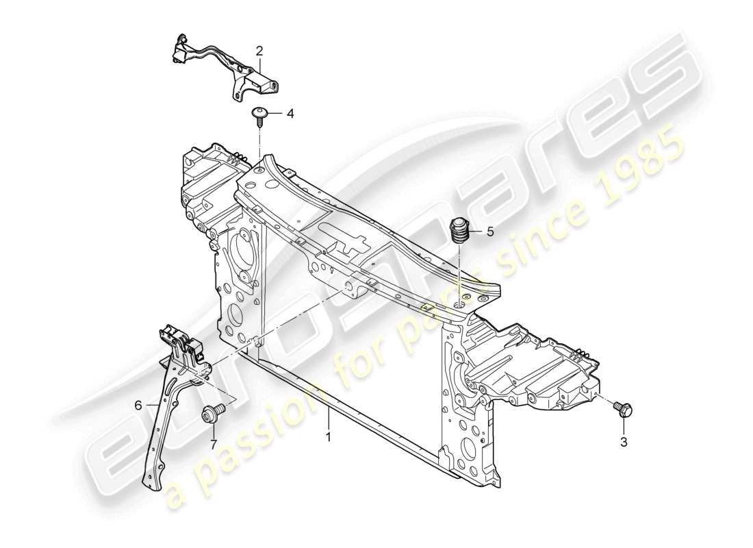 porsche 2010 (cayenne e1 9pa) carrier cooler for coolant parts diagram