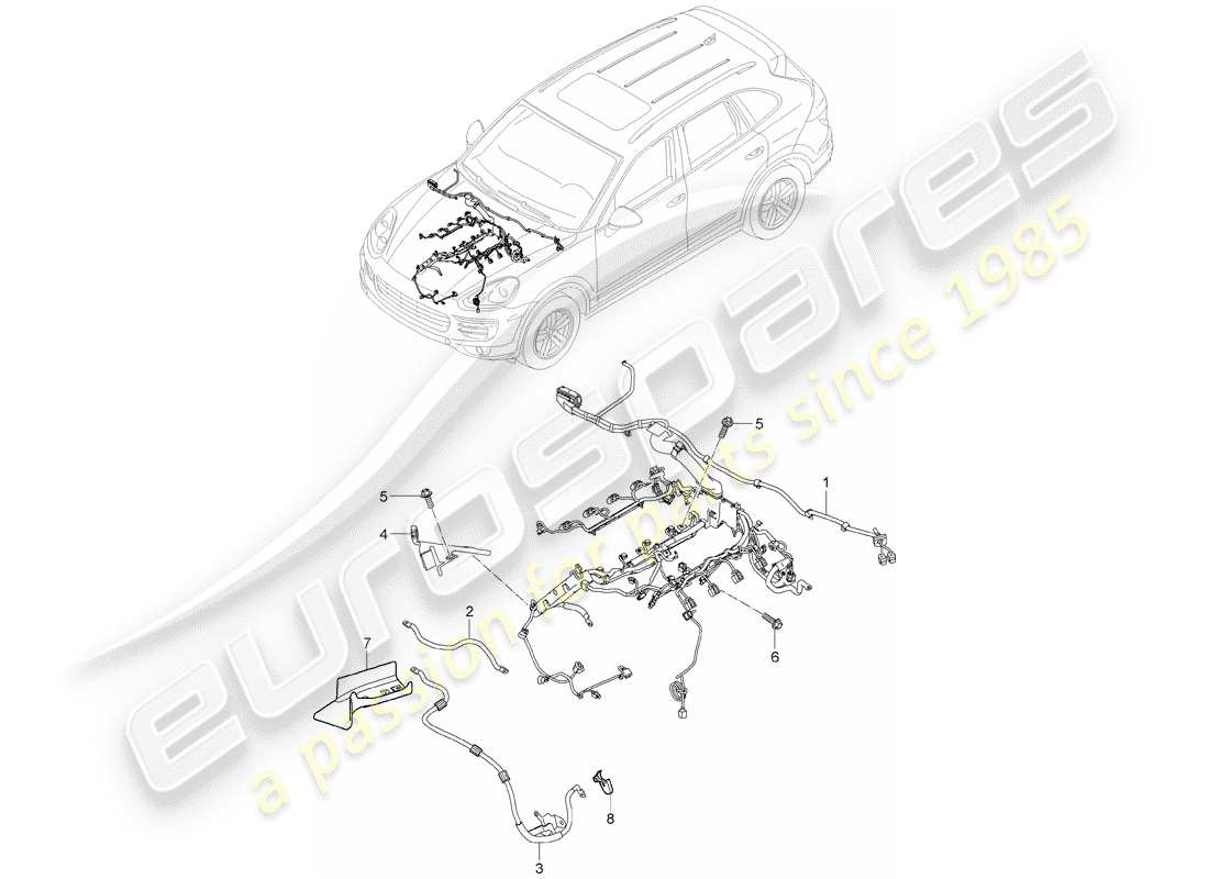 porsche 2013 (cayenne e2 92a) wiring looms engine d - mj 2015>> part diagram
