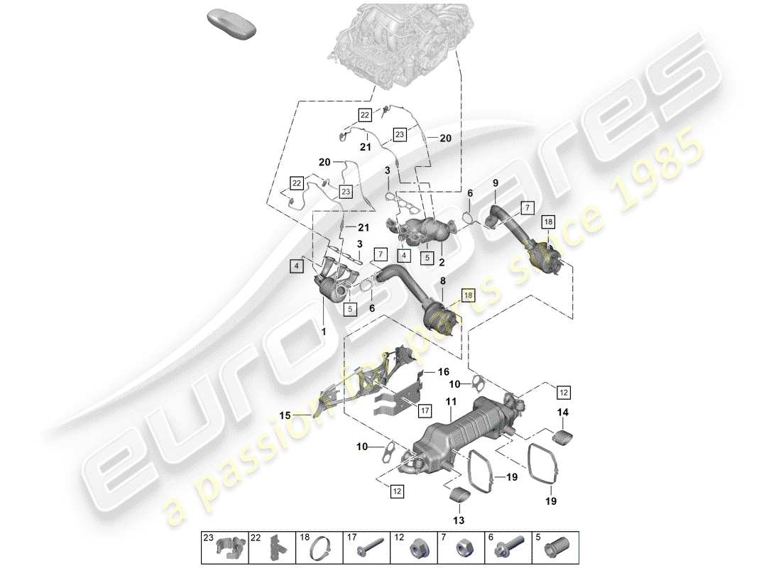 porsche 2019 (718 boxster spyder) exhaust system manual gearbox d >>- 29.01.2020 part diagram