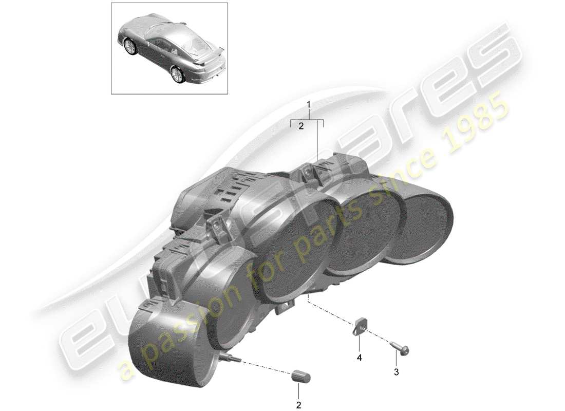 porsche 2015 (991-1 r/gt3/rs) combi-instrument dial d >>- mj 2017 part diagram