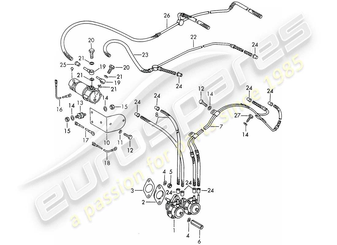 porsche 1969 (911/912) fuel pump - d >> - mj 1968 part diagram