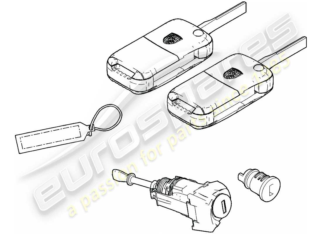 porsche 2005 (cayenne e1 9pa) repair kits 1 set of lock cylinders part diagram