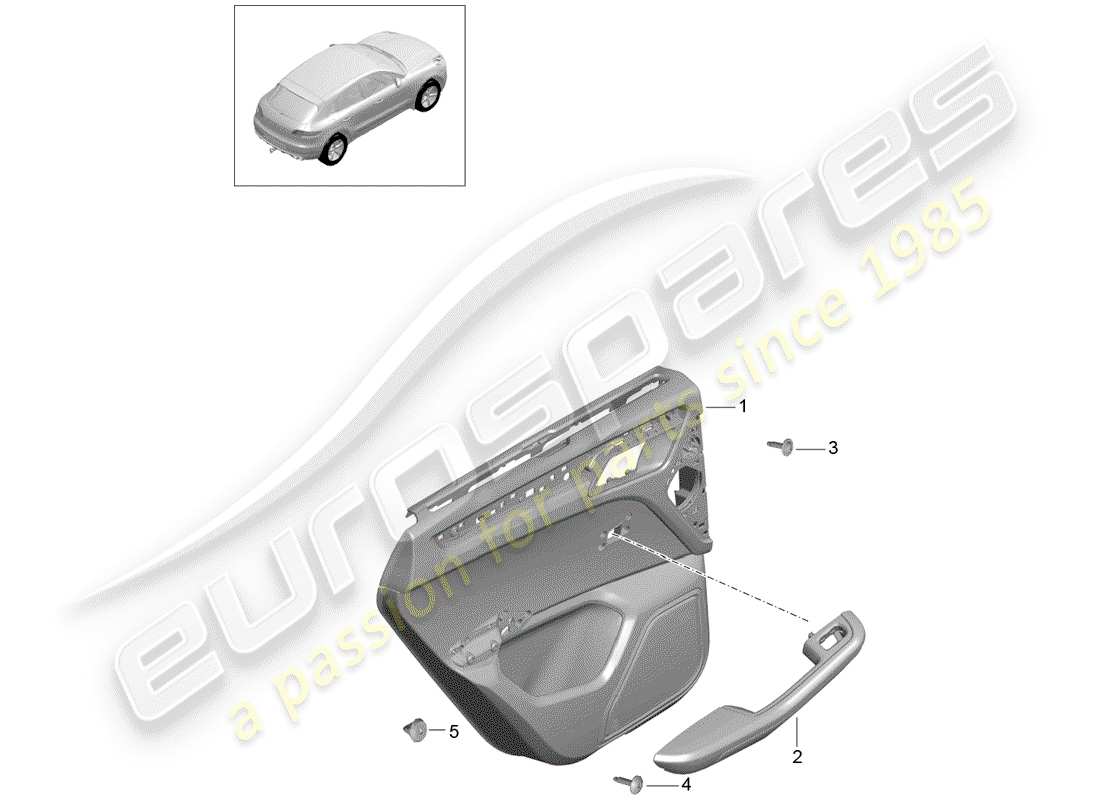 porsche 2016 (macan) door panel rear leather part diagram