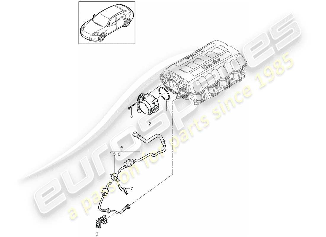 porsche 2012 (panamera 970) throttle valve adapter tank ventilation part diagram