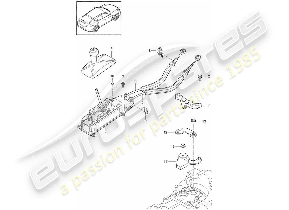 porsche 2012 (panamera 970) selector mechanism manual gearbox d >>- mj 2013 part diagram