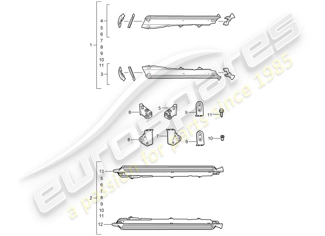 porsche tequipment cayenne (2017) side member trim parts diagram