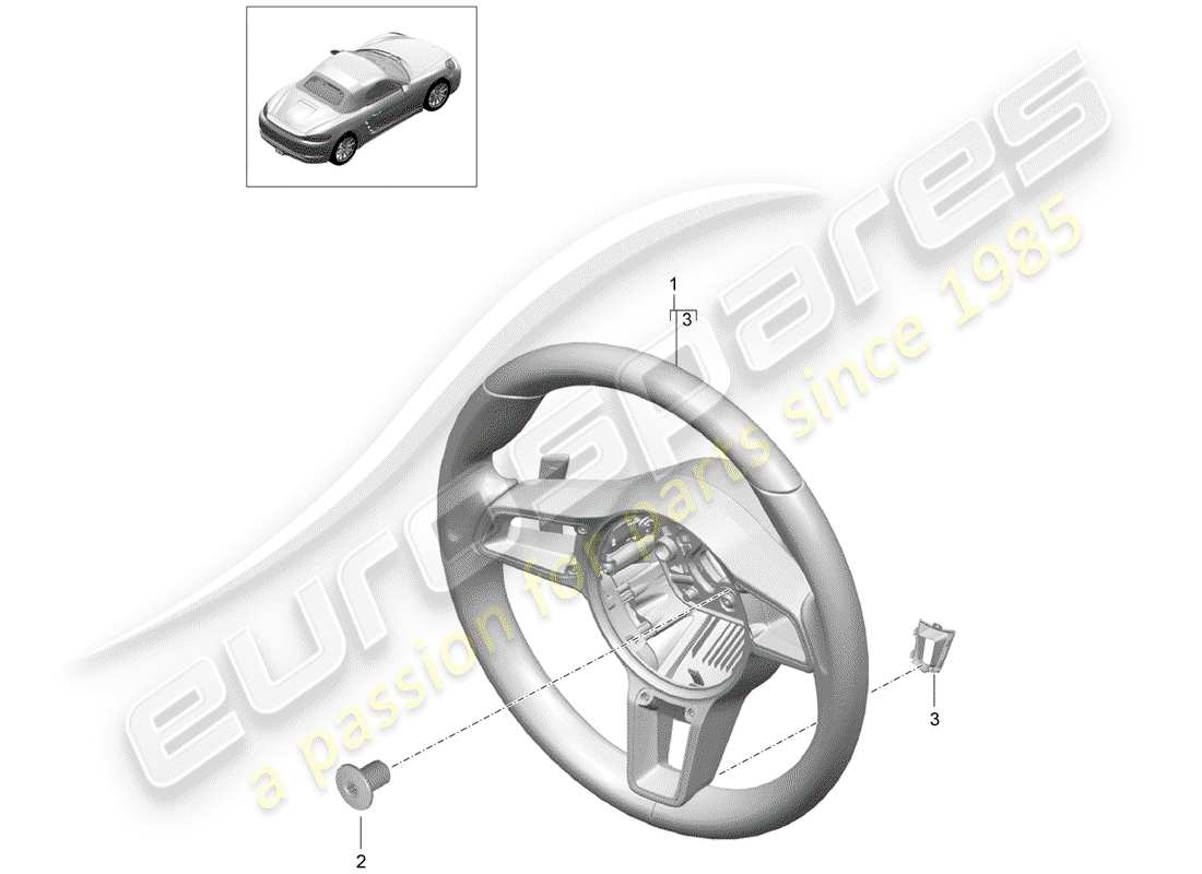 porsche 2018 (718 boxster) steering wheel manual gearbox parts diagram