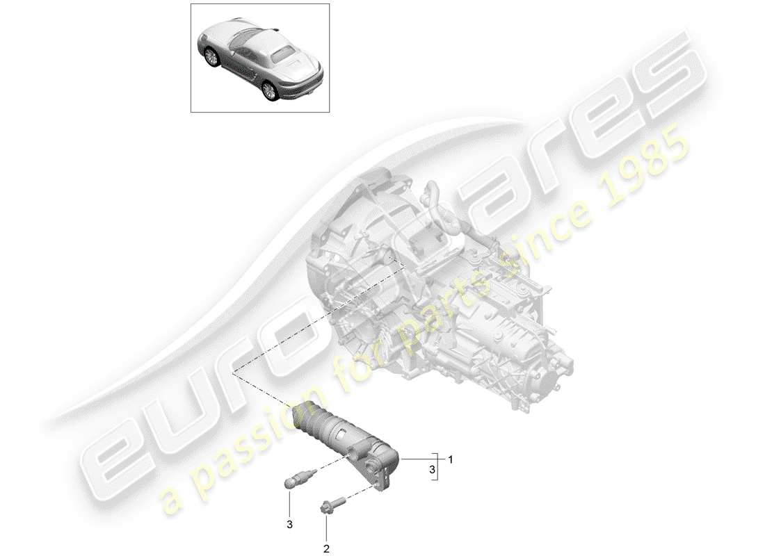 porsche 2018 (718 boxster) clutch slave cylinder parts diagram