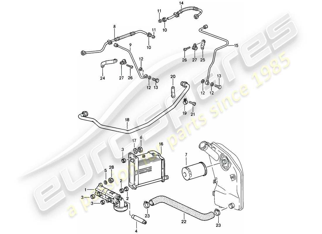 porsche 1988 (911) engine lubrication - oil pump - lines - see technical information - gr.1 nr.1/1a-85 part diagram