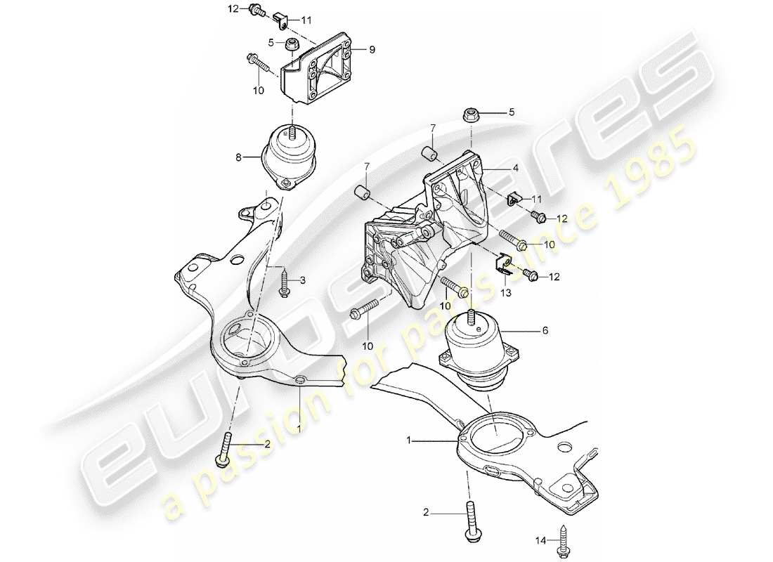 porsche 2006 (cayenne e1 9pa) engine lifting tackle lower part diagram