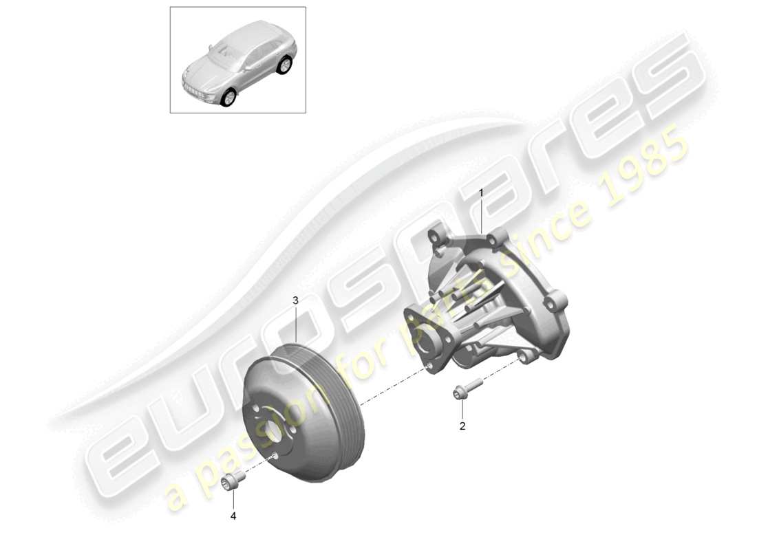 porsche 2018 (macan) coolant pump part diagram