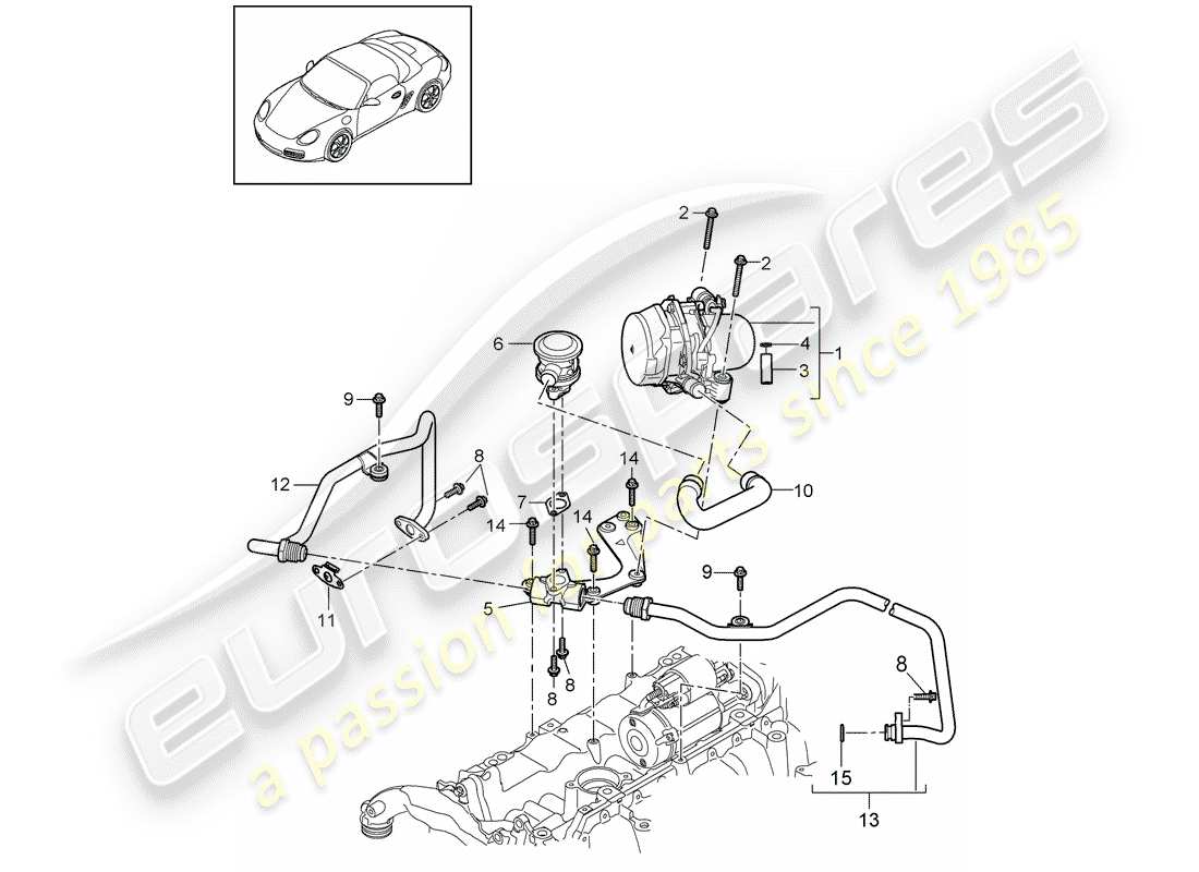 porsche 2010 (987 boxster) ventilation component parts diagram