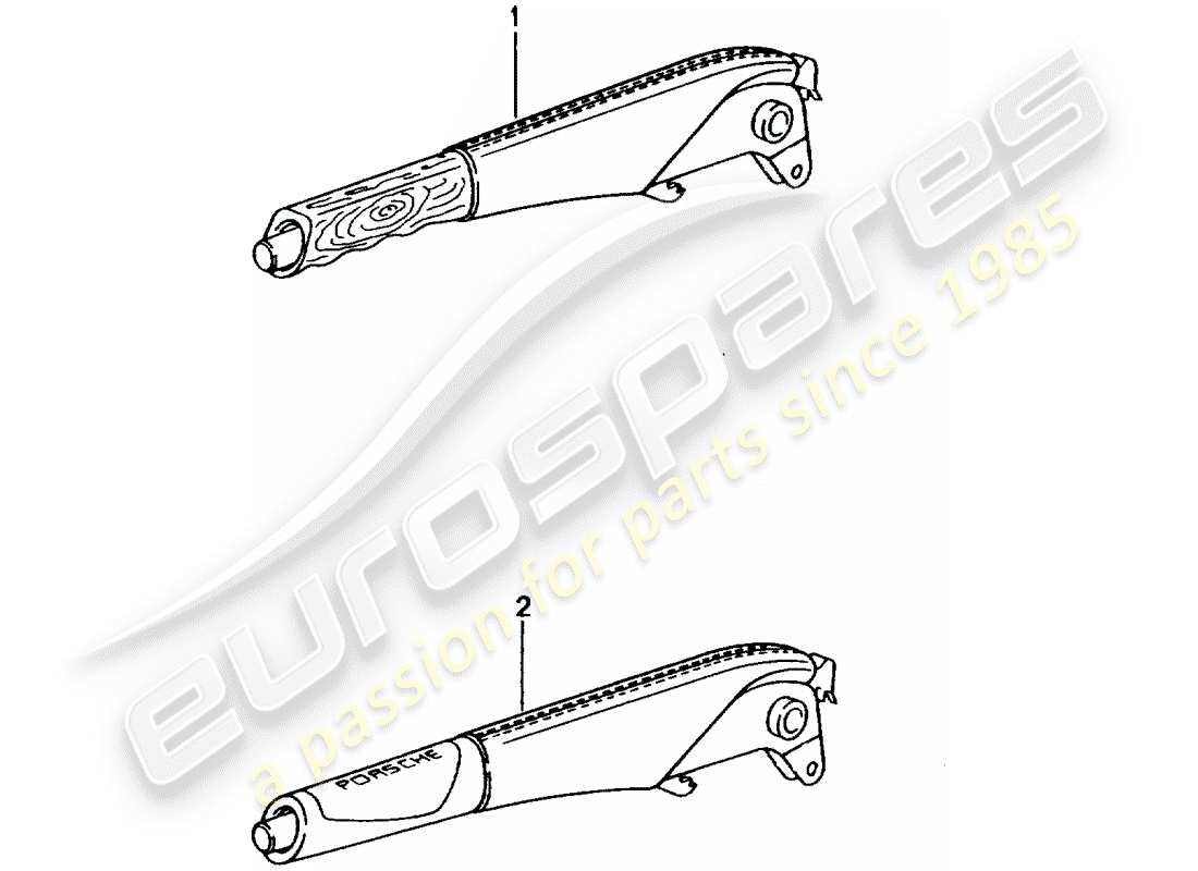 porsche 2002 (tequipment) hand brake lever parts diagram