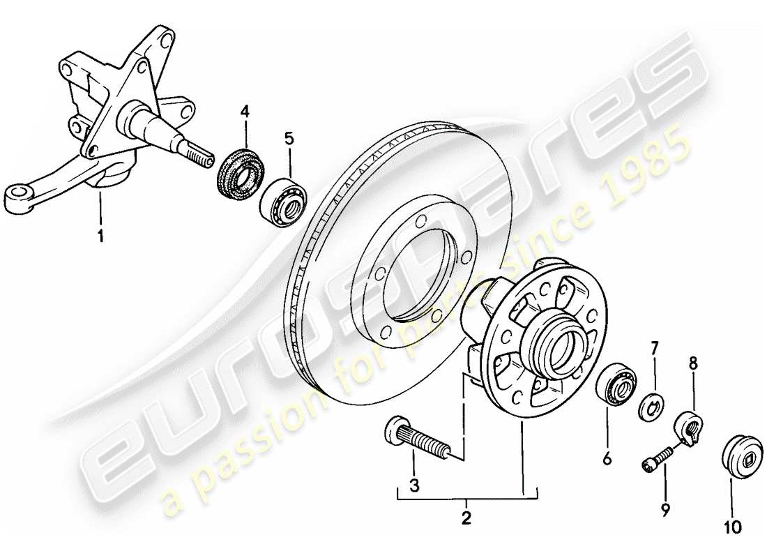 porsche 1977 (924) steering knuckle - - lubricants parts diagram