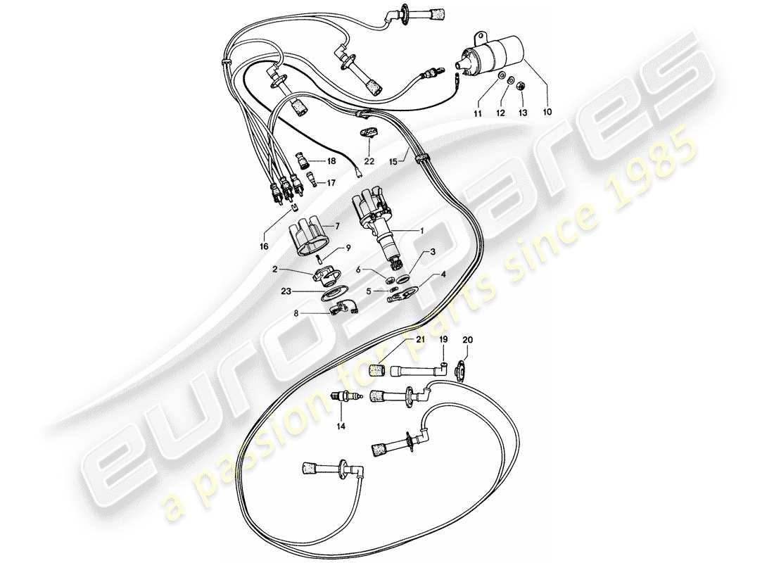 porsche 1974 (914) engine electrics part diagram