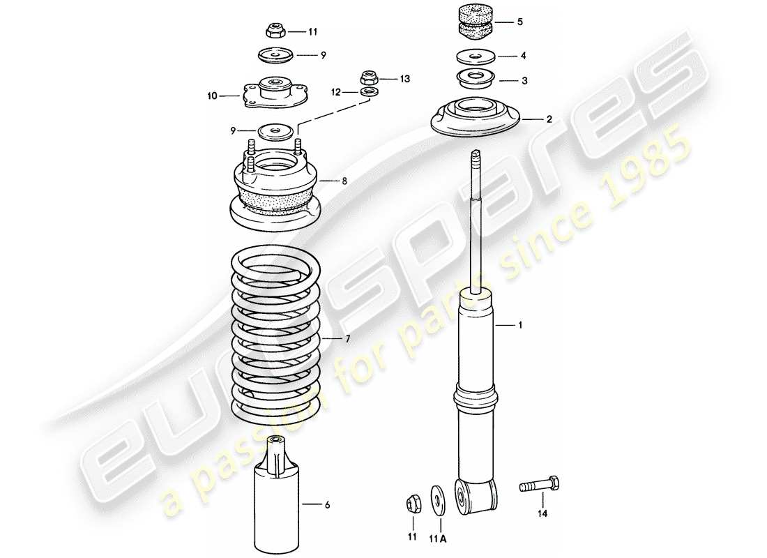 porsche 1980 (928) suspension - front axle parts diagram