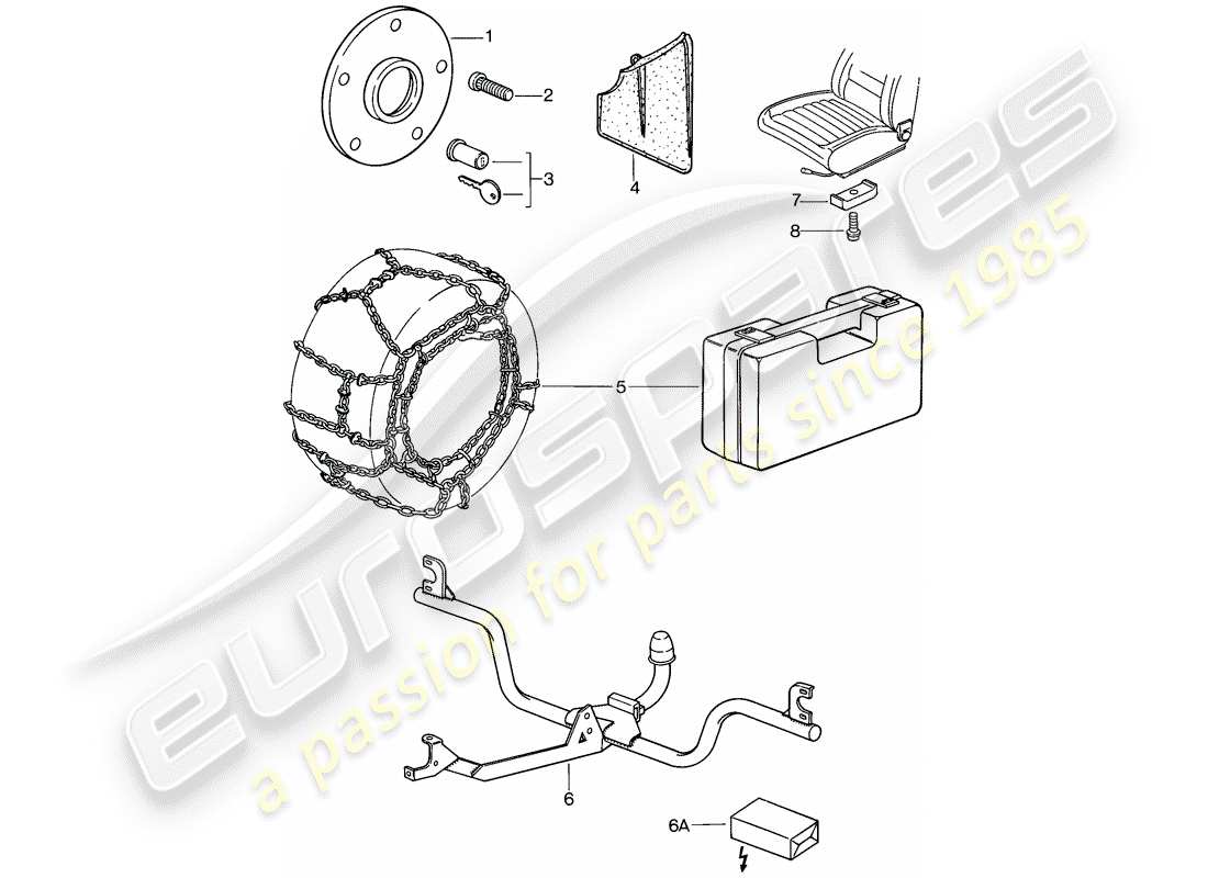 porsche 1980 (928) accessories parts diagram