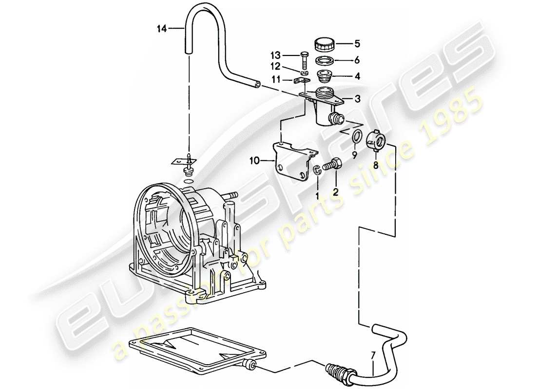 porsche 1983 (944) oil inlet - automatic transmission parts diagram