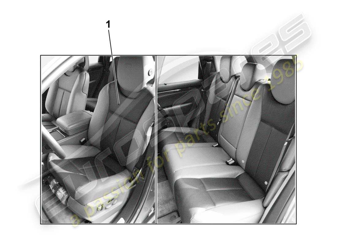 porsche 2007 (tequipment cayenne) seat cover parts diagram