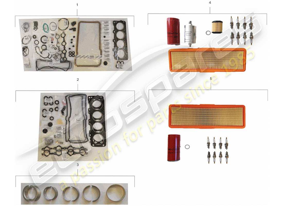 porsche 1987 (928) repair kits - maintenance set - gasket set parts diagram