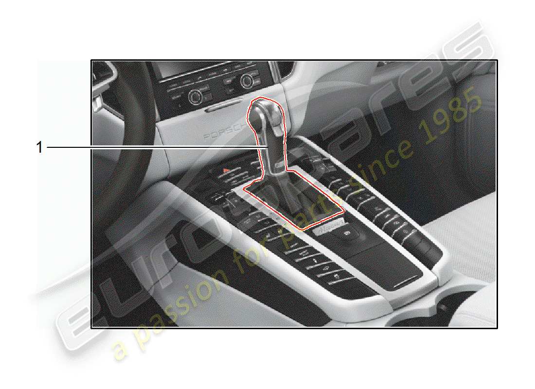 porsche 2017 (tequipment macan) selector lever parts diagram